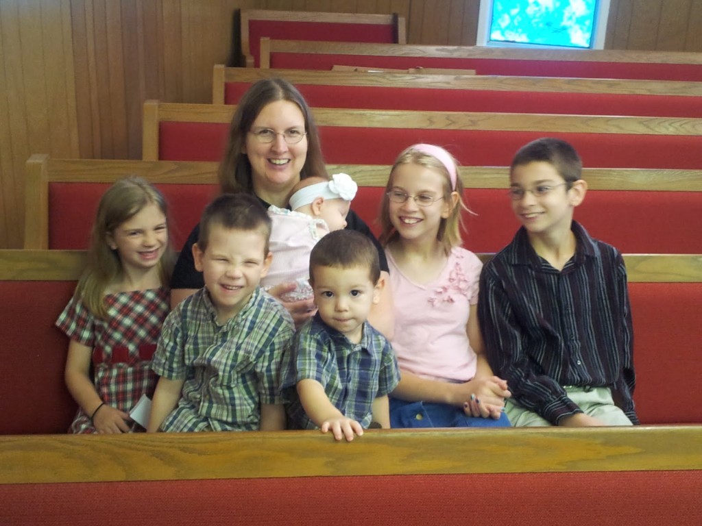Kids and Mom at Church